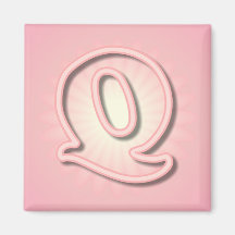 Monograma rosado Q Imanes