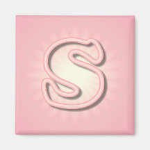 Monograma rosado S Imán