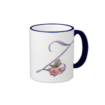 Monograma rosado Z de los rosas Taza