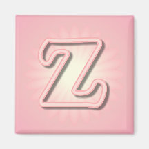 Monograma rosado Z Imán Para Frigorífico