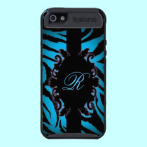 Monograma sofisticado del estampado de zebra de la funda skinit