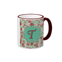 Monograma T del vintage Tazas