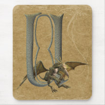 Monograma U de los Gargoyles Alfombrilla De Raton