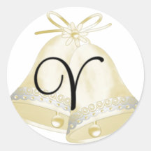 Monograma V de Belces de boda Etiqueta