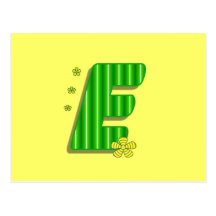 monograma verde de E Postal