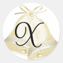 Monograma X de Belces de boda Pegatinas