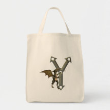 Monograma Y de los Gargoyles Bolsas Lienzo