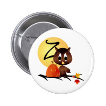 Monograma Z del búho del otoño Pins