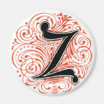 Monograma "Z" en el rojo - imán