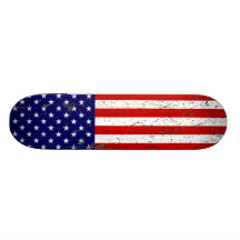 Monopatín apenado de la bandera americana