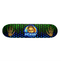 Monopatín azul de Skatersollie del fuego del cráne