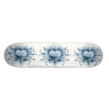 Monopatín azul del corazón de Emo
