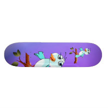 Monopatín azul del pájaro de la primavera