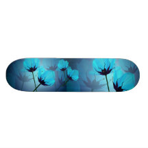 Monopatín azul eléctrico de las flores