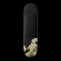 Monopatín blanco de la muchacha de flores del Boug patineta