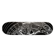 monopatín blanco y negro