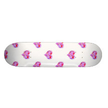 Monopatín - corazón rosado, tarjeta del día de San