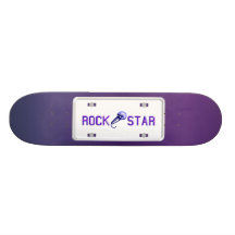 Monopatín de la placa de la estrella del rock