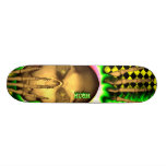 Monopatín de Skatersollie del fuego del verde del 