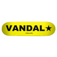 Monopatín de VANDAL★ genérico (blanco en amarillo)