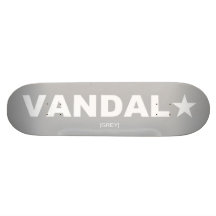 Monopatín de VANDAL★ genérico (blanco en gris)