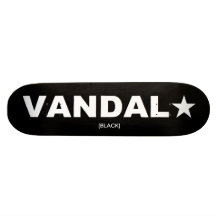 Monopatín de VANDAL★ genérico (blanco en negro)