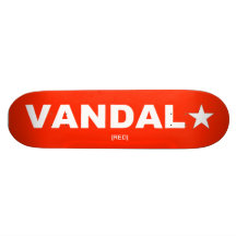 Monopatín de VANDAL★ genérico (blanco en rojo)