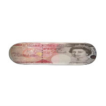 Monopatín del billete de banco de la libra británi