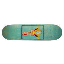 Monopatín del Grunge de la jirafa del oro patineta