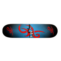 Monopatín diseñado tribal rojo