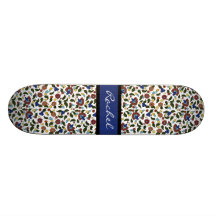 Monopatín floral armenio personalizado de los chic