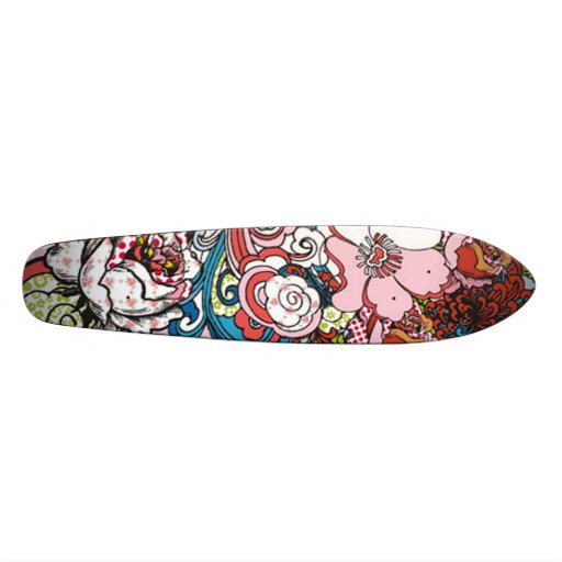 Monopatín floral hawaiano