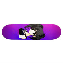 Monopatín púrpura magenta del chica del animado