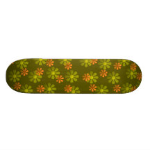 Monopatín retro de la aceituna de las flores