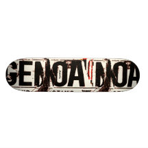 Monopatín rojo blanco negro de Génova
