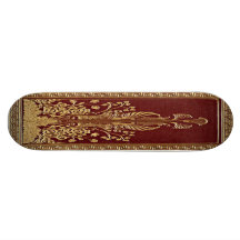 Monopatín rojo real del arte de la hoja de oro
