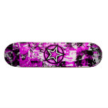 Monopatín rosado de la estrella de la pintada