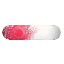 Monopatín rosado de la pluma del pavo real