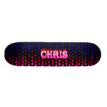 Monopatín rosado de Skatersollie del fuego de Chri