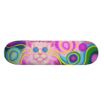 monopatín rosado del Psy-gato-delic