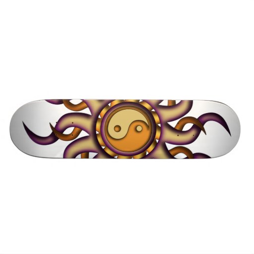 Monopatín, Yin Yang Sun, púrpura y naranja