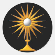 Monstrance eucarístico pegatina redonda