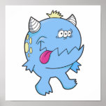 monstruo adorable del chomper de la lengua azul impresiones