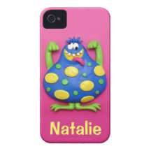 Monstruo azul Case-Mate iPhone 4 cobertura