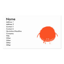 monstruo borroso rojo del duzzle tarjetas de negocios