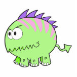 monstruo chompy del mascota del verde del spikey esculturas fotograficas