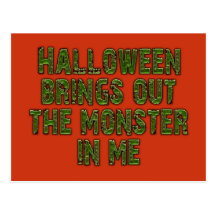 Monstruo de Halloween en mí (verde de Frankenstein Tarjetas Postales