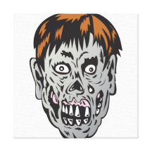 Monstruo de la cara del cráneo del zombi impresiones en lona estiradas