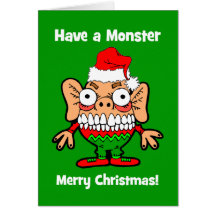 Monstruo de las Felices Navidad Tarjeton