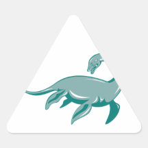 Monstruo de Loch Ness retro Etiqueta